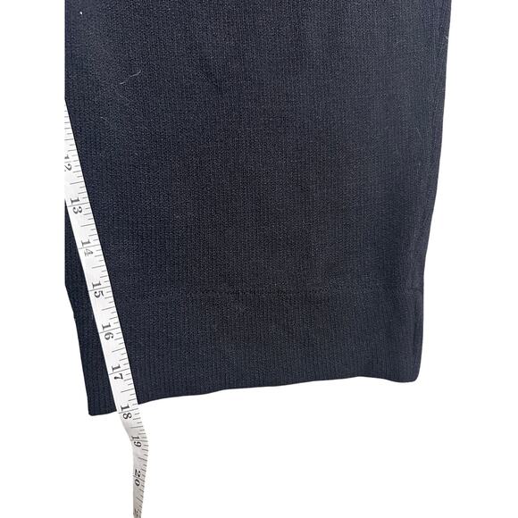 St. John Women's Santana Knit Black Pleated Tapered, Cropped Pants Pockets, 10 - Picture 7 of 9